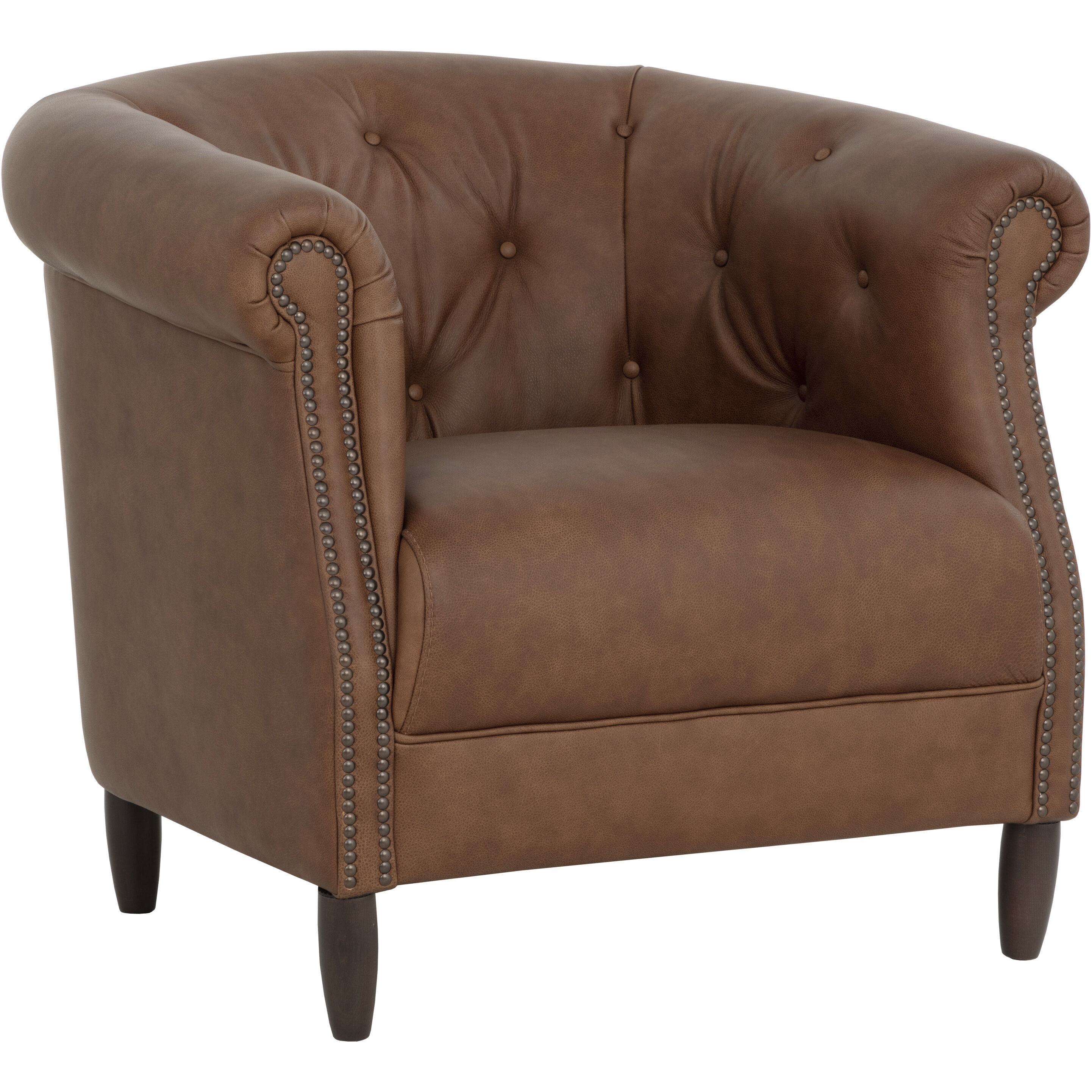 Marjorie Cognac Leather Lounge Chair